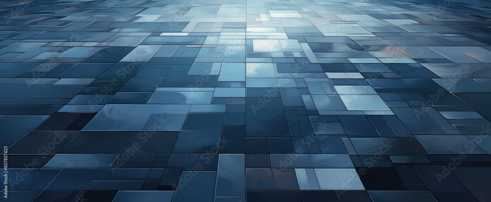 Futuristic Blue Tile Mosaic Background Futuristic Blue Tile Mosaic Background