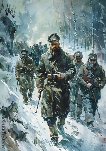 Balkan partisans in the snow