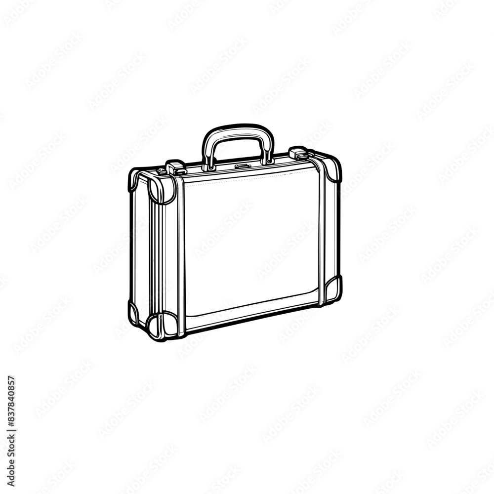 Attache case with a handle black and white svg generative ai Attache case with a handle black and white svg generative ai