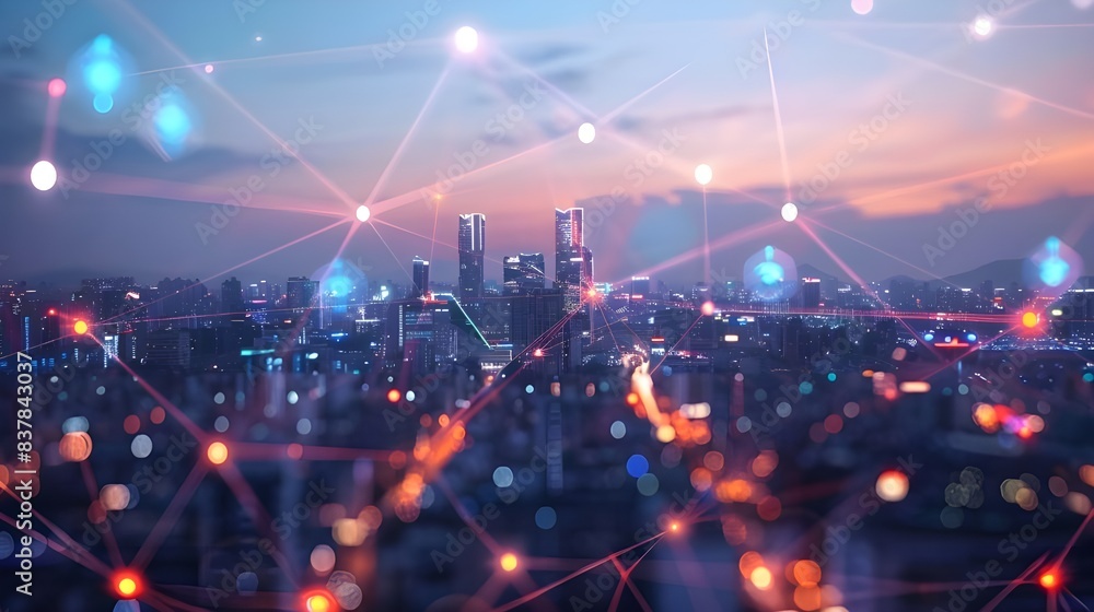 Wireless network and connection city Wireless network and connection city