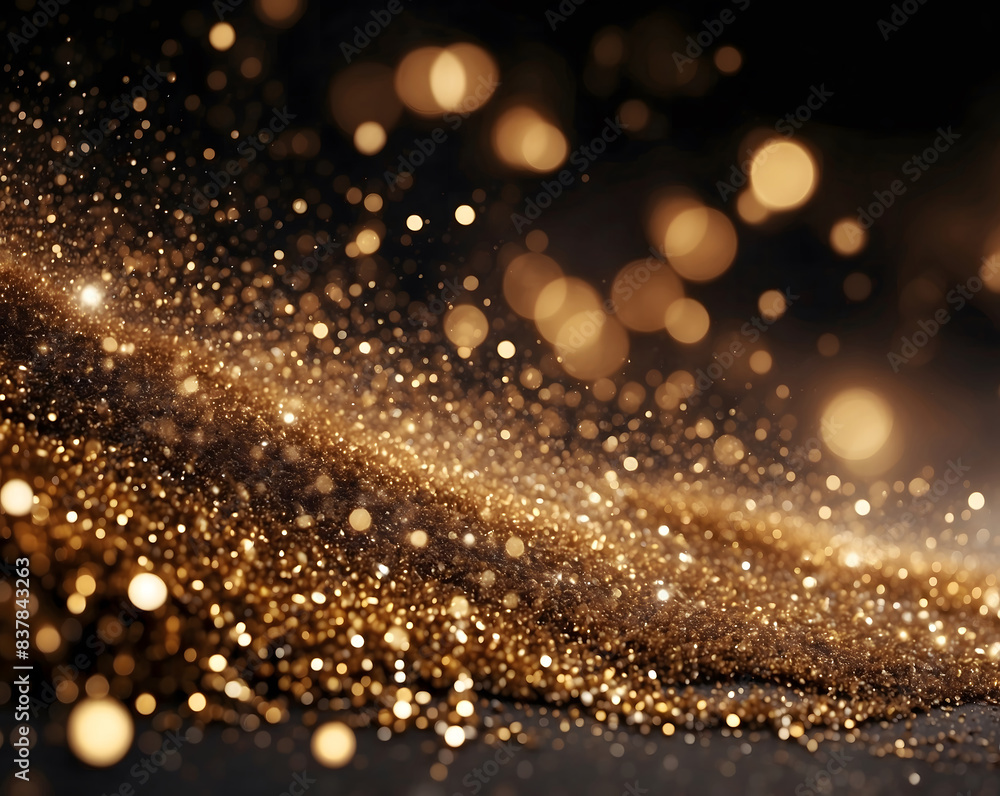 Abstract glitter lights, gold and black, defocused banner design Abstract glitter lights, gold and black, defocused banner design