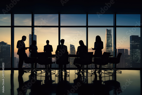 Corporate Strategy Session at Dusk © evening_tao
