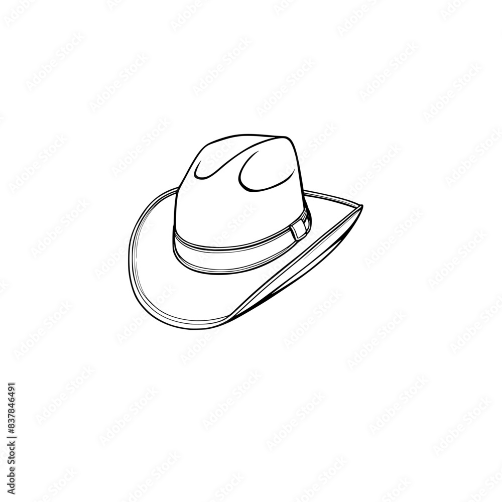 Cowboy hat black and white svg generative ai Cowboy hat black and white svg generative ai