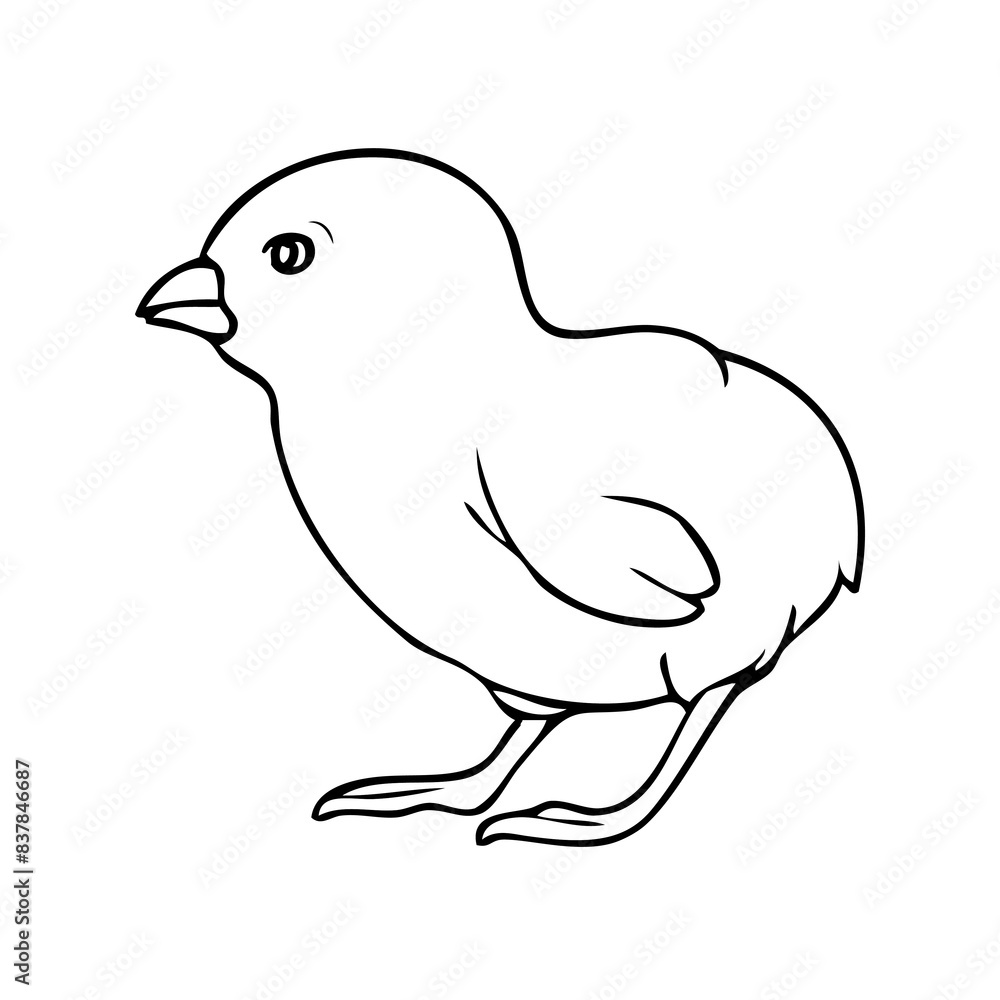 chick sketch illustration on white background chick sketch illustration on white background