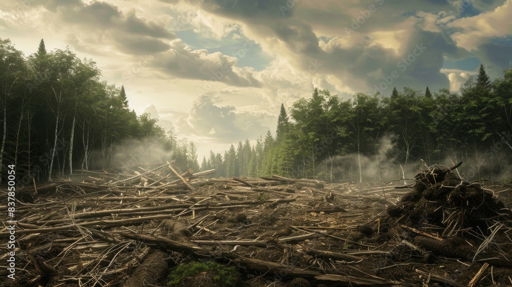 Fototapeta premium Forest Clearing, Environmental Consequences, Environmental Impact