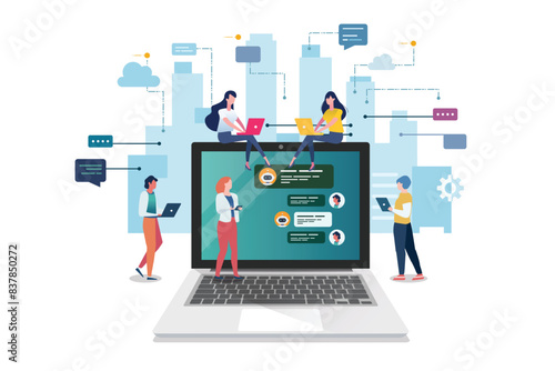 Social network web site surfing concept. Global Business Concept