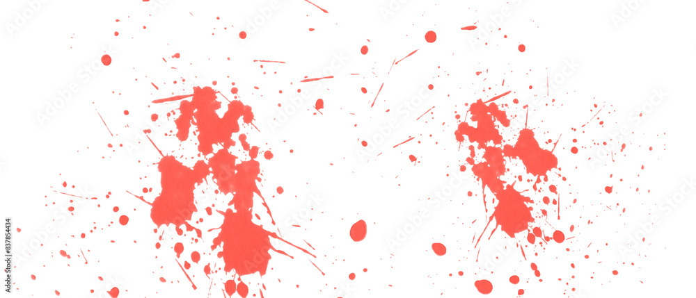 Obraz premium blood red splatters on white background, blood stains 