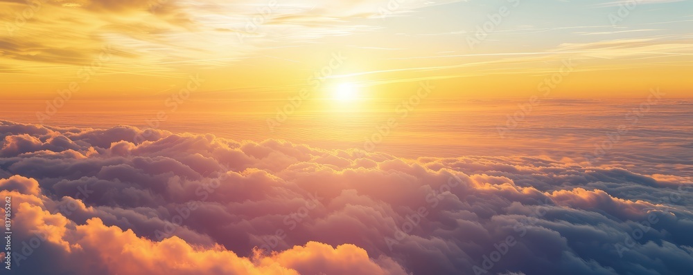 Majestic Sunrise Above Clouds Panoramic Landscape Majestic Sunrise Above Clouds Panoramic Landscape