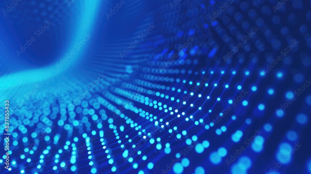 Abstract Blue Light Dots in Tunnel Perspective Abstract Blue Light Dots in Tunnel Perspective