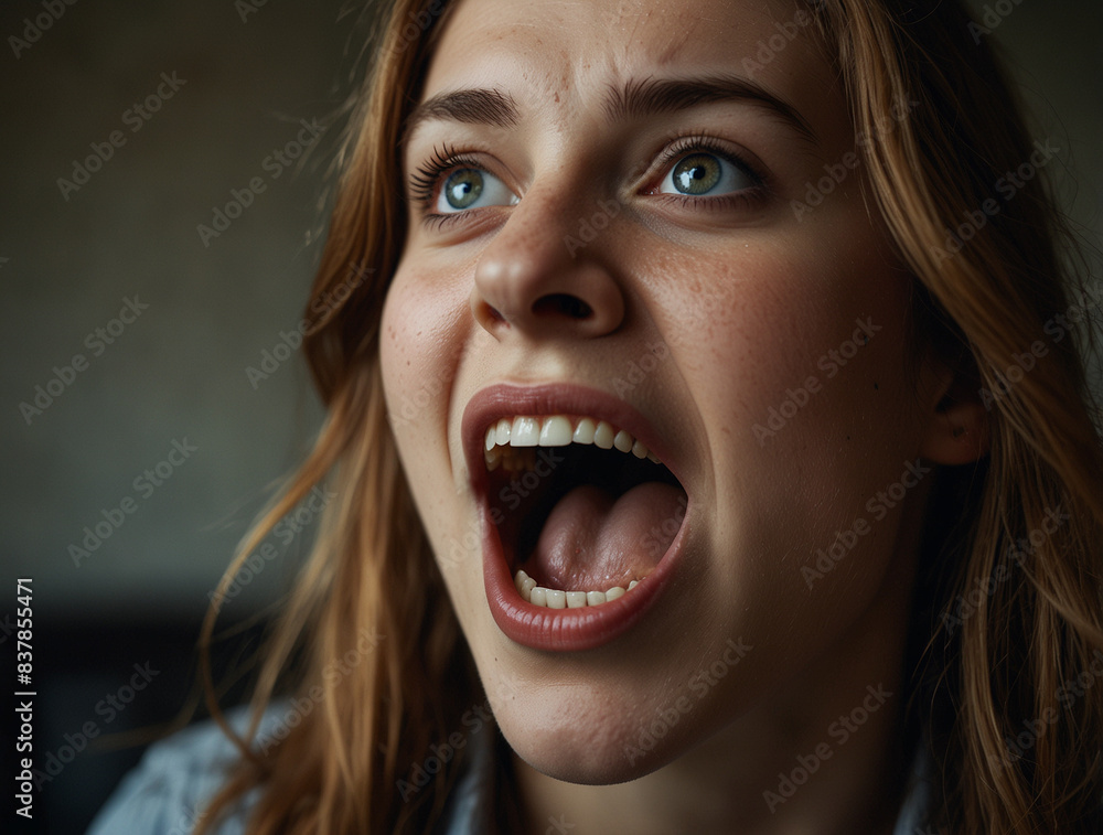Young Woman Shouting in Extreme Anger Young Woman Shouting in Extreme Anger