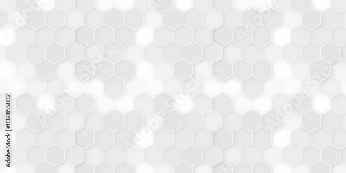 Vector geometric seamless texture symbol. Hexagon, Honeycomb gray and white. Seamless pattern.
