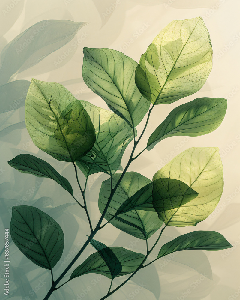 A minimalist design featuring stylized, organic shapes in shades of green and beige on an isolated white background. The composition includes clean lines forming the shape of leaves or plants, creatin A minimalist design featuring stylized, organic shapes in shades of green and beige on an isolated white background. The composition includes clean lines forming the shape of leaves or plants, creatin