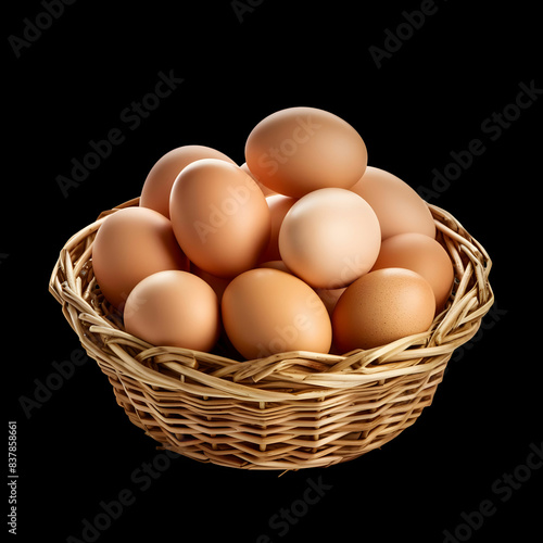 Wallpaper Mural Isolated a basket of eggs with transparent background on white background Torontodigital.ca