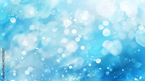 Light blue abstract bokeh background. Varying sizes of blurred, glowing circles, creating a sense of depth and a dreamy, ethereal atmosphere. A soft, enchanting visual element