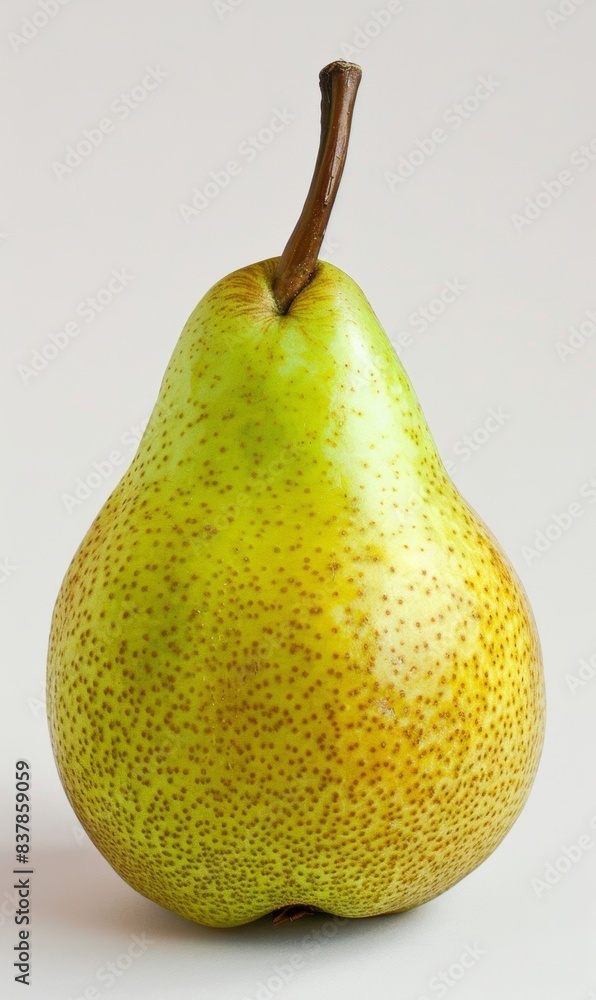 Fresh and ripe green pear isolated on white background, perfect for a healthy and nutritious snack Fresh and ripe green pear isolated on white background, perfect for a healthy and nutritious snack