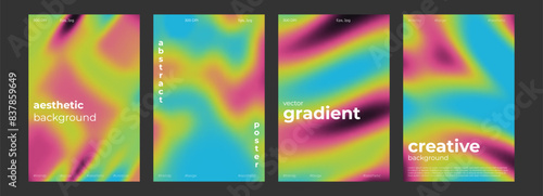 Thermal map abstract gradient cold and warm color background with infrared blurred pattern. Retro faded acid neon social media poster, stories highlight templates for digital marketing for stories