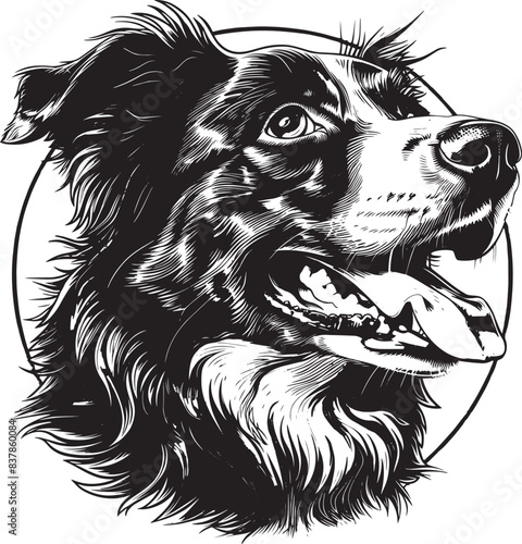 Australian Shepherd dog clipart, Australian Shepherd black vector