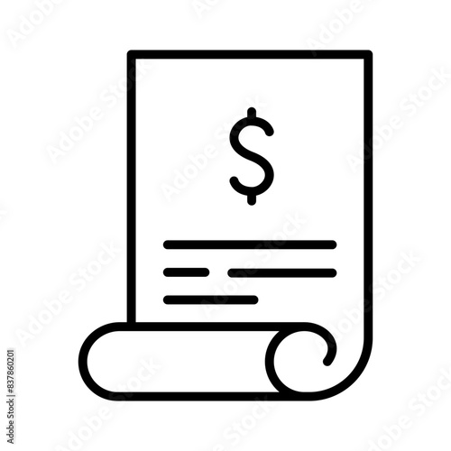 Cash receipt icon
