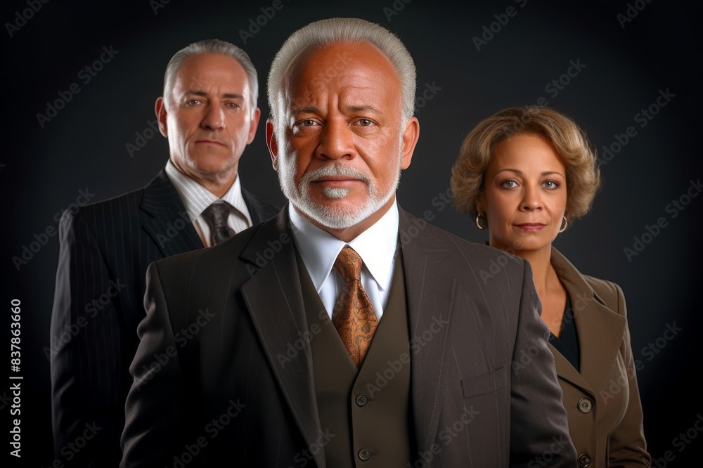 portrait of three business people, studio shot portrait of three business people, studio shot