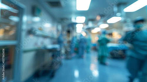 Wallpaper Mural Blurred hospital operating room. Busy surgical team performing operation in modern hospital operating theater, blurred background. Torontodigital.ca