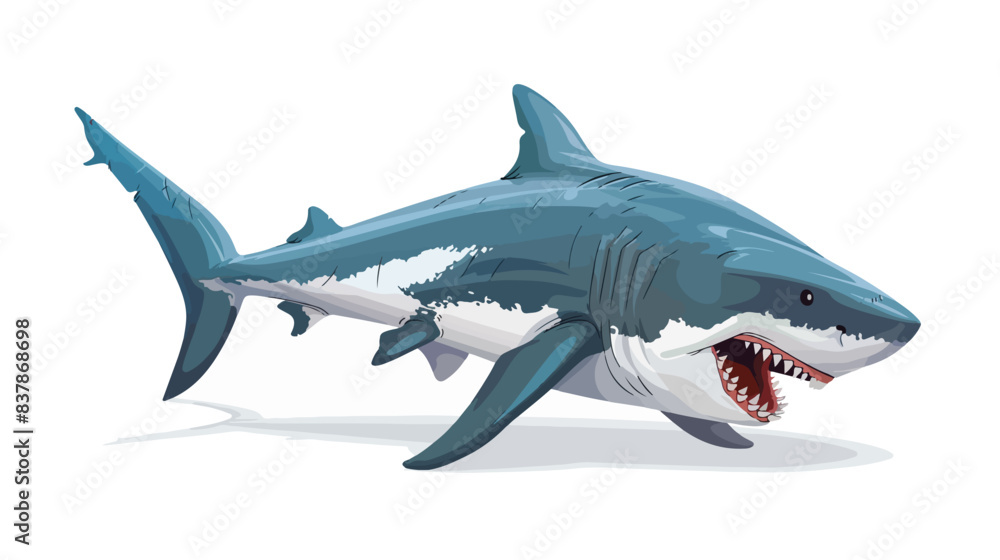 Illustration of a large aggressive shark. Underwater predator. Illustration of a large aggressive shark. Underwater predator.