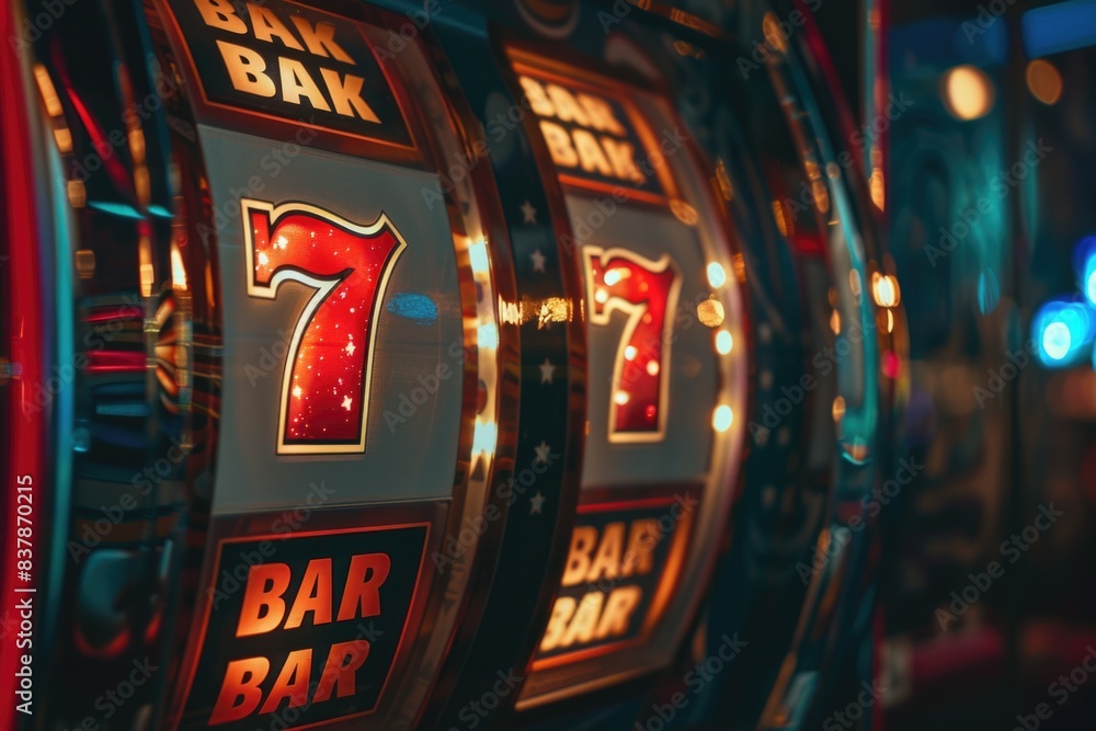 Gold casino slots machine with number 7. Gold casino slots machine with number 7.