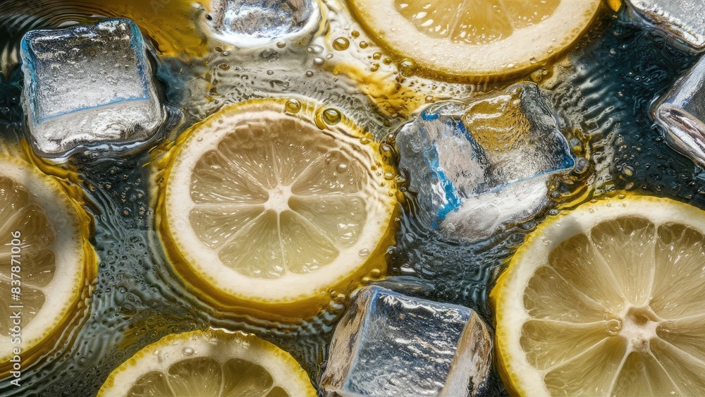 Icy Lemons Submerged in Bubbles Icy Lemons Submerged in Bubbles