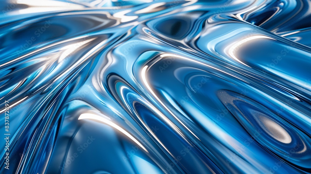 Abstract blue metallic texture with fluid wave patterns Abstract blue metallic texture with fluid wave patterns