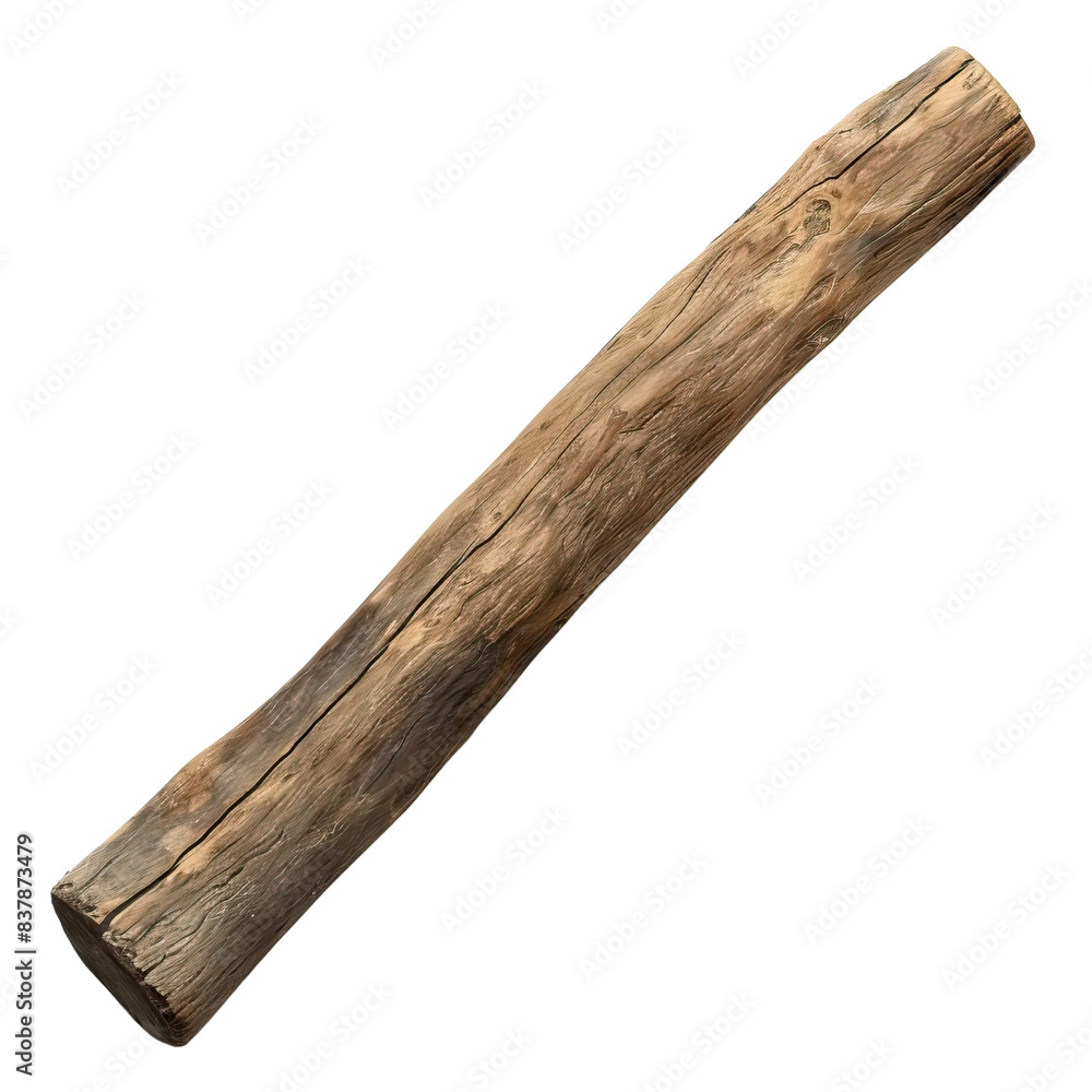 old rounded wooden stick isolated on white background old rounded wooden stick isolated on white background