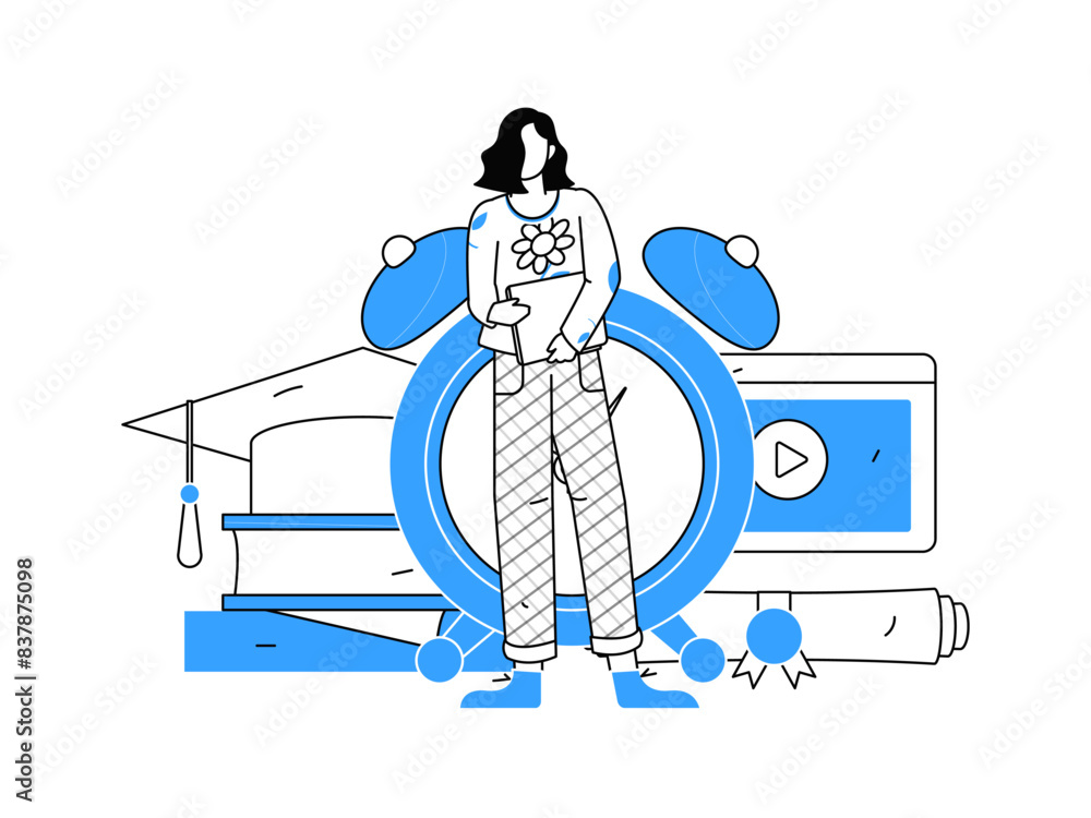 Education and learning people flat vector concept hand drawn illustration
Education and learning people flat vector concept hand drawn illustration