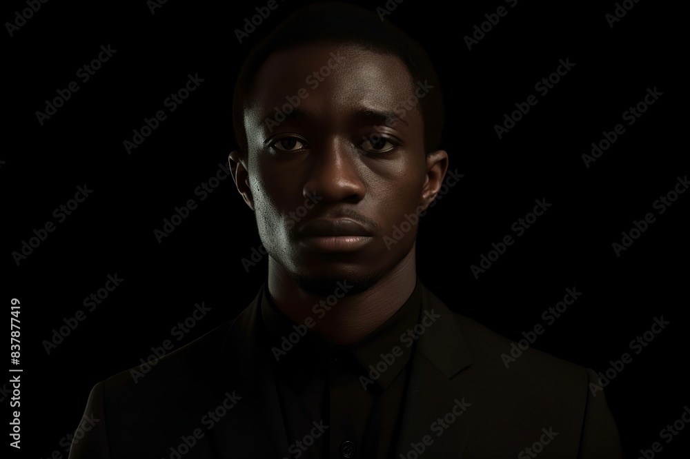 portrait of a black man on a dark background portrait of a black man on a dark background