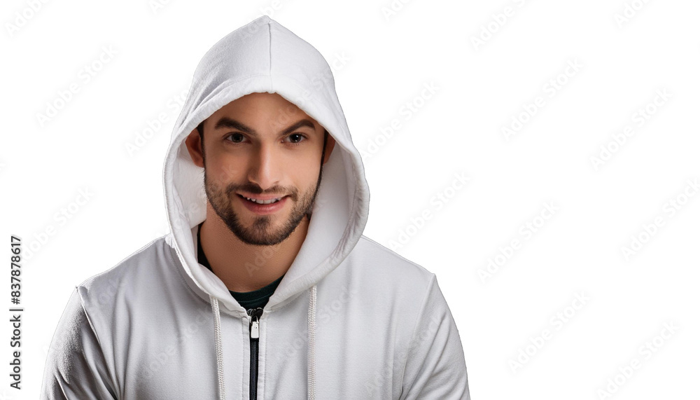 man in white hoodie isolated on transparent background man in white hoodie isolated on transparent background