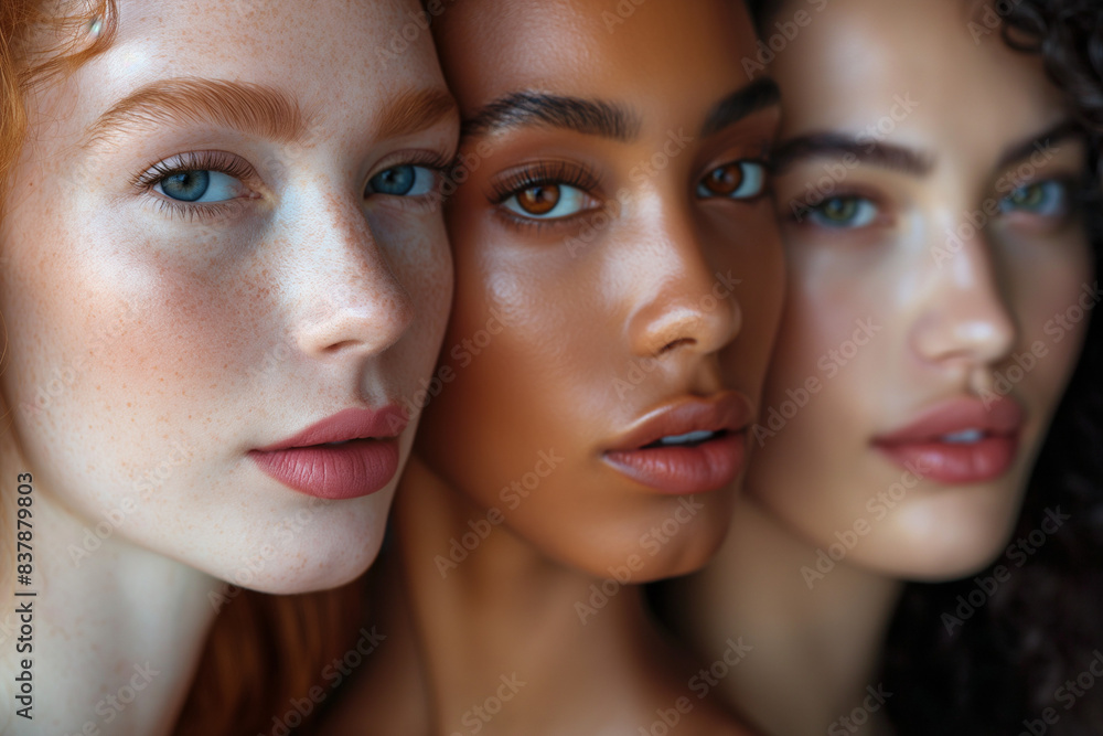 Portrait of group diverse multiracial friends Portrait of group diverse multiracial friends