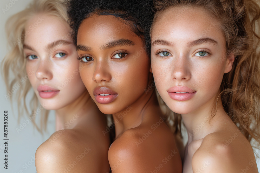 Portrait of group diverse multiracial friends Portrait of group diverse multiracial friends