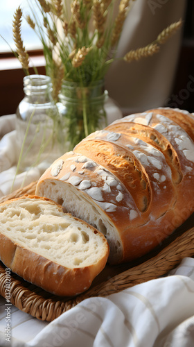 cottage bread food photography background poster  photo