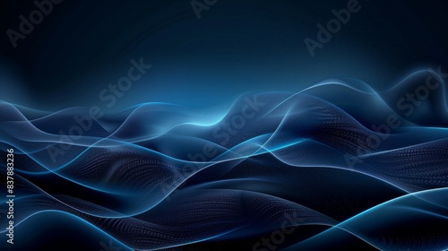 Abstract blue background with smooth lines and curves  creating an elegant and modern design element.
