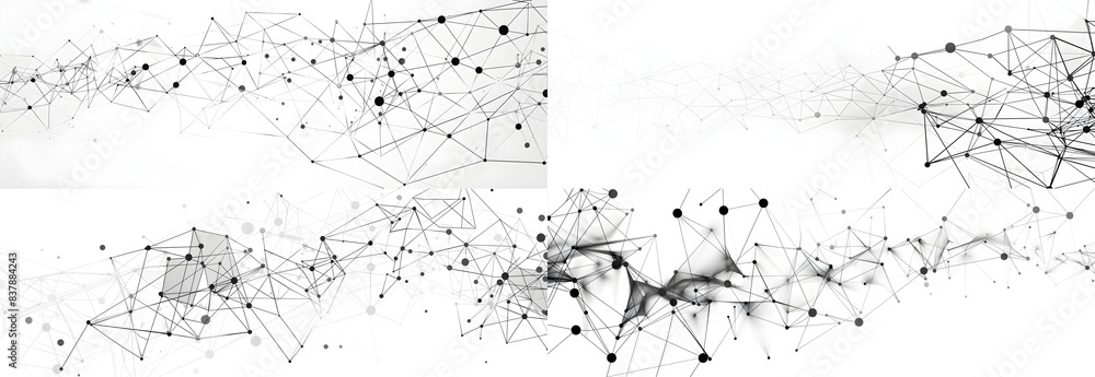 custom made wallpaper toronto digitalA black and white vector illustration of an abstract network pattern, connecting nodes with lines on a clean background
