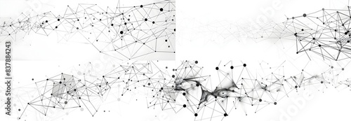 Wallpaper Mural A black and white vector illustration of an abstract network pattern, connecting nodes with lines on a clean background
 Torontodigital.ca