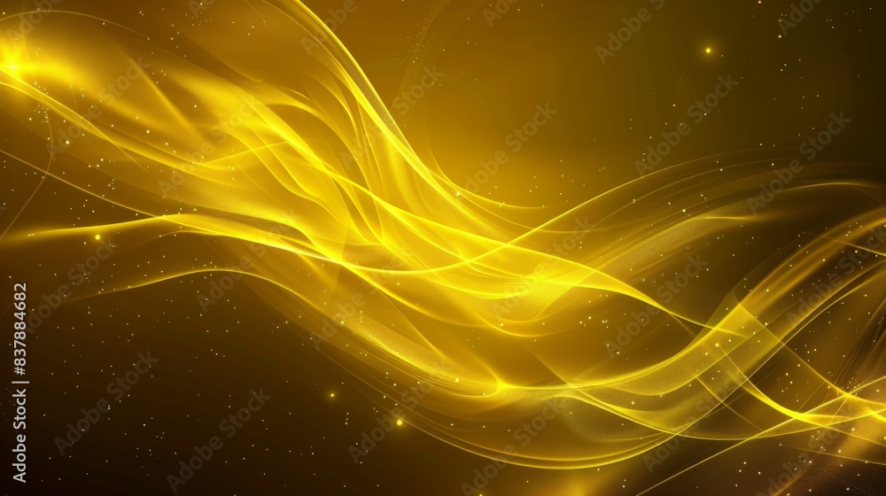 Fototapeta premium Abstract yellow background with smooth lines and curves, creating an elegant and modern design element.