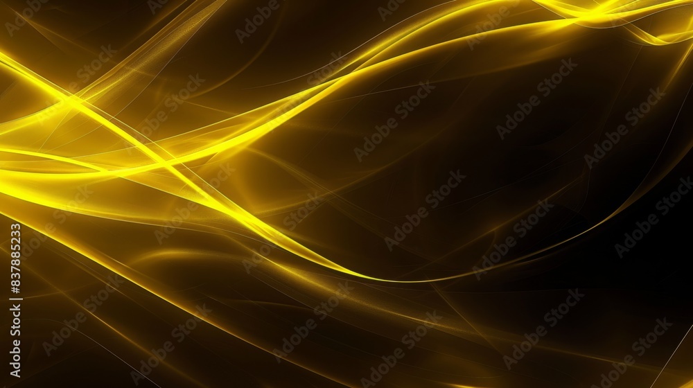 Obraz premium Abstract yellow background with smooth lines and curves, creating an elegant and modern design element.