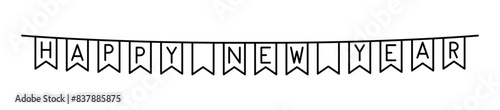 Happy new year bunting flag graphic backgroud