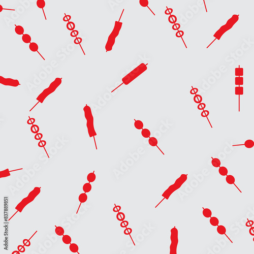 food or barbecue BBQ satay background vector element design