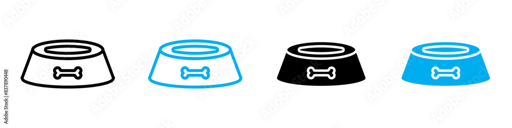 Pets bowl icon set showcasing various pet feeding bowls, perfect for pet care and animal-themed illustrations. Pets bowl icon set showcasing various pet feeding bowls, perfect for pet care and animal-themed illustrations.
