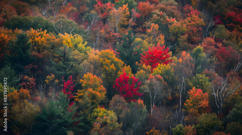 vibrant fall foliage bursting with warm hues conveys nature beauty. generative ai vibrant fall foliage bursting with warm hues conveys nature beauty. generative ai