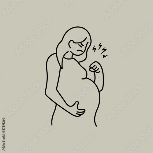 A Woman in Pain During Pregnancy vector art illustration