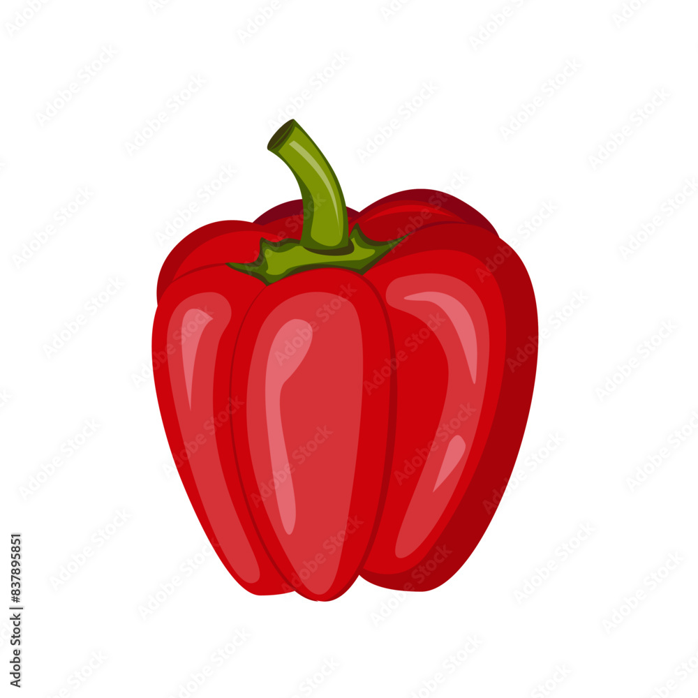 Red bell pepper, paprika, vegetable, healthy food. Bell pepper in cartoon style. Graphic element for fabric, textile, clothing, wrapping paper, wallpaper, poster.Vector Illustration Red bell pepper, paprika, vegetable, healthy food. Bell pepper in cartoon style. Graphic element for fabric, textile, clothing, wrapping paper, wallpaper, poster.Vector Illustration