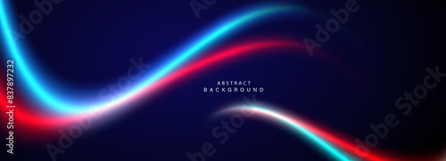 Abstract futuristic background with glowing lines. Vector illustration.