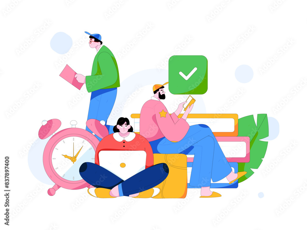 Education and learning people flat vector concept hand drawn illustration
Education and learning people flat vector concept hand drawn illustration