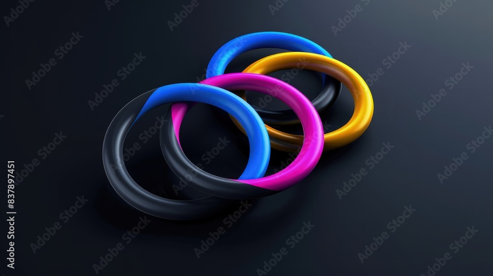 Fototapeta premium colorful plastic rings isolated on background 