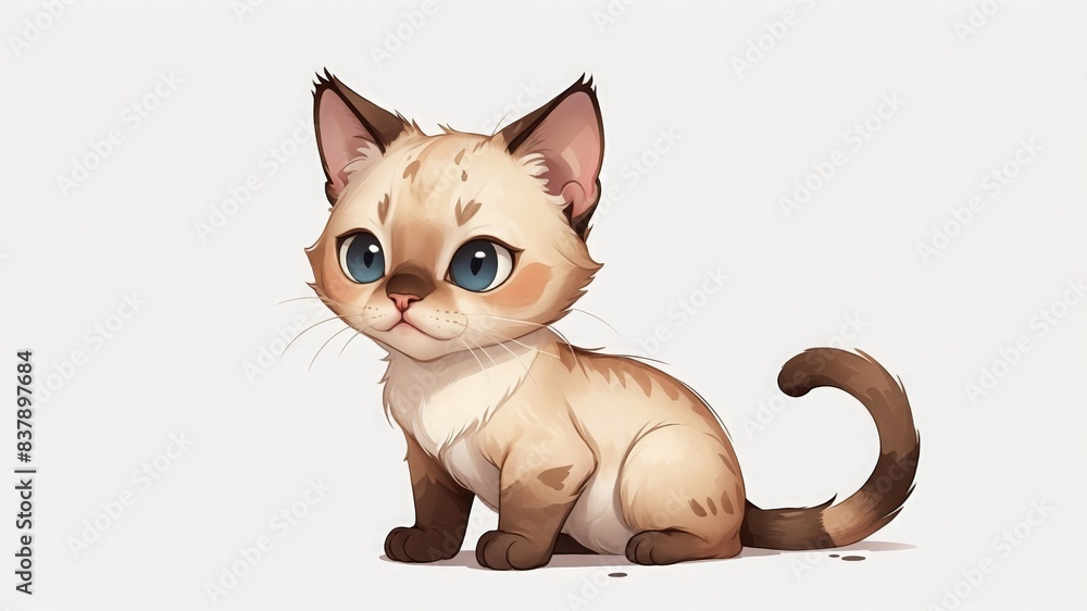 Siamese Cat illustration, Cartoon, Cute animal illustration Siamese Cat illustration, Cartoon, Cute animal illustration